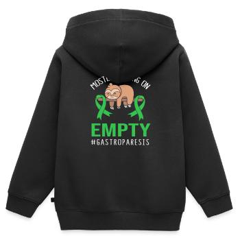 Darm Krankheit Gastroparese - Kinder Premium Organic Zip Hoodie - Schwarz - Hinten - AI Model Kid Male (0cm)