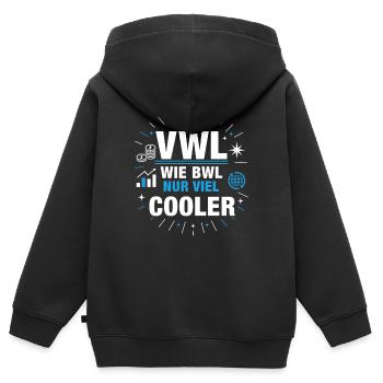 Volkswirtschaftslehre VWL wie BWL nur Cooler - Kinder Premium Organic Zip Hoodie - Schwarz - Hinten - AI Model Kid Male (0cm)