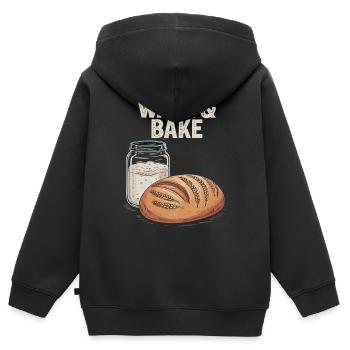 Sauerteig-Aufwachen und Backen - Kinder Premium Organic Zip Hoodie - Schwarz - Hinten - AI Model Kid Male (0cm)