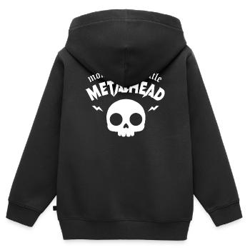 le petit metalleux de maman et papa metal musique - Sweat Premium à capuche zippé enfant bio - noir - Dos - AI Model Kid Male (0cm)