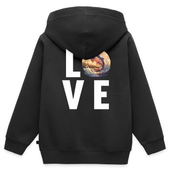 Saumon Saumon - Sweat Premium à capuche zippé enfant bio - noir - Dos - AI Model Kid Male (0cm)