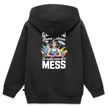 Reinigungskraft Hausfrauen Putzen Fachkräfte - Kinder Premium Organic Zip Hoodie - Schwarz - Hinten - AI Model Kid Male (0cm)