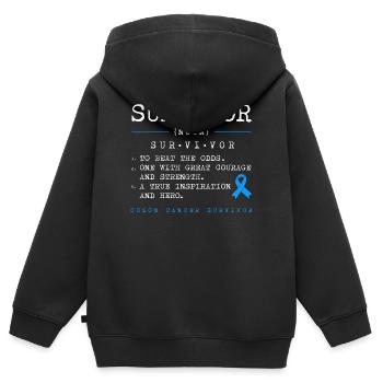 Darm Krebs Dickdarm - Kinder Premium Organic Zip Hoodie - Schwarz - Hinten - AI Model Kid Male (0cm)