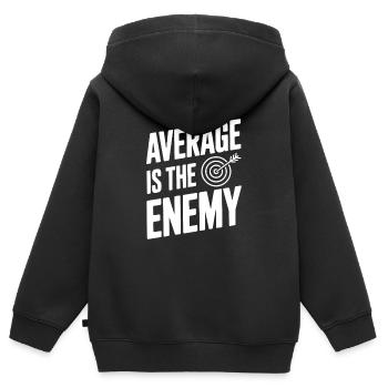 Durchschnittlich ist der Feind - Kinder Premium Organic Zip Hoodie - Schwarz - Hinten - AI Model Kid Male (0cm)
