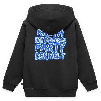 Kreta als Urlaub - Kinder Premium Organic Zip Hoodie - Schwarz - Hinten - AI Model Kid Male (0cm)