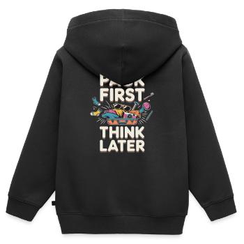 Reisepass als Vorlage für den Reisenden - Kinder Premium Organic Zip Hoodie - Schwarz - Hinten - AI Model Kid Male (0cm)