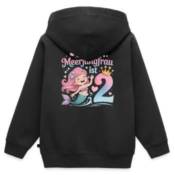 Diese Meerjungfrau Ist 2 Mädchen 2. Geburtstag - Kinder Premium Organic Zip Hoodie - Schwarz - Hinten - AI Model Kid Male (0cm)