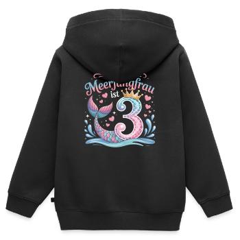 Diese Meerjungfrau Ist 3 Mädchen 3. Geburtstag - Kinder Premium Organic Zip Hoodie - Schwarz - Hinten - AI Model Kid Male (0cm)