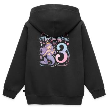 Diese Meerjungfrau Ist 3 Mädchen 3. Geburtstag - Kinder Premium Organic Zip Hoodie - Schwarz - Hinten - AI Model Kid Male (0cm)