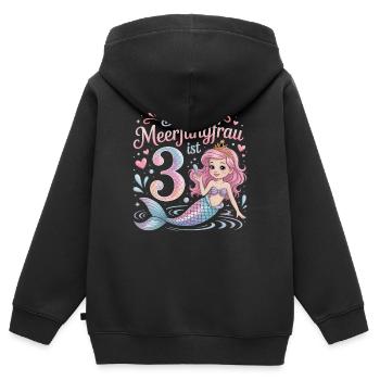 Diese Meerjungfrau Ist 3 Mädchen 3. Geburtstag - Kinder Premium Organic Zip Hoodie - Schwarz - Hinten - AI Model Kid Male (0cm)
