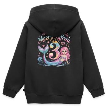 Diese Meerjungfrau Ist 3 Mädchen 3. Geburtstag - Kinder Premium Organic Zip Hoodie - Schwarz - Hinten - AI Model Kid Male (0cm)