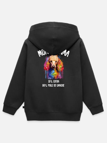 Hundepyjama-Pudel-Humor - Kinder Premium Organic Zip Hoodie - Schwarz