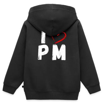 I Love PM | I love PM | Product Management - Kids Premium Organic Zip-up Hoodie - black - Back - AI Model Kid Male (0cm)