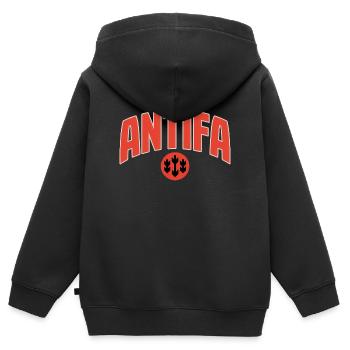 Always Antifa - T-shirt antifasciste - Sweat Premium à capuche zippé enfant bio - noir - Dos - AI Model Kid Male (0cm)