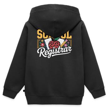 Schulsekretärin Organisation Und Wertschätzung - Kinder Premium Organic Zip Hoodie - Schwarz - Hinten - AI Model Kid Male (0cm)