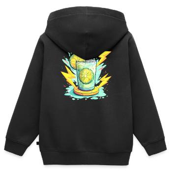 Zitrus-Schock Glasdesign - Kinder Premium Organic Zip Hoodie - Schwarz - Hinten - AI Model Kid Male (0cm)