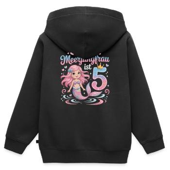 Diese Meerjungfrau Ist 5 Mädchen 5. Geburtstag - Kinder Premium Organic Zip Hoodie - Schwarz - Hinten - AI Model Kid Male (0cm)
