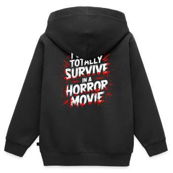 Gruselige Horrorfilm-Fans Halloween-Horrorfilm - Kinder Premium Organic Zip Hoodie - Schwarz - Hinten - AI Model Kid Male (0cm)
