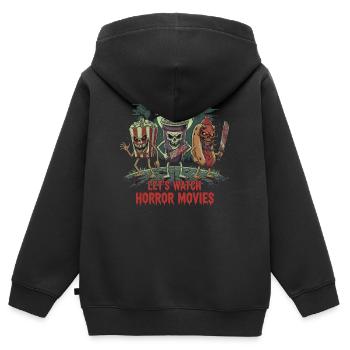 Gruselige Horrorfilm-Fans Halloween-Horrorfilm - Kinder Premium Organic Zip Hoodie - Schwarz - Hinten - AI Model Kid Male (0cm)