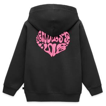 Amour sans fin – Heart - Sweat Premium à capuche zippé enfant bio - noir - Dos - AI Model Kid Male (0cm)