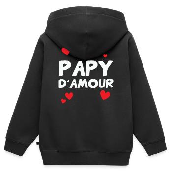 Opa der Liebe – Familien-Zärtlichkeits-Humorgeschenk - Kinder Premium Organic Zip Hoodie - Schwarz - Hinten - AI Model Kid Male (0cm)