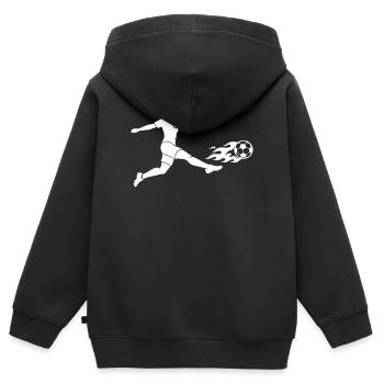 Fussball Frauenfussball Silhouette - Kinder Premium Organic Zip Hoodie - Schwarz - Hinten - AI Model Kid Male (0cm)