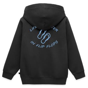 LIFE IS BETTER IN FLIP FLOPS - Kinder Premium Organic Zip Hoodie - Schwarz - Hinten - AI Model Kid Male (0cm)