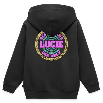Mama Lucie - Sweat Premium à capuche zippé enfant bio - noir - Dos - AI Model Kid Male (0cm)