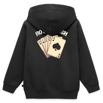 Spielkarte Kartenspiel Pik Pikass - Kinder Premium Organic Zip Hoodie - Schwarz - Hinten - AI Model Kid Male (0cm)