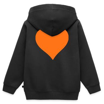 orange heart orange gift - Kids Premium Organic Zip-up Hoodie - black - Back - AI Model Kid Male (0cm)