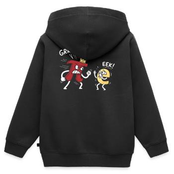 Constantes mathématiques Pi menacé e Comic - Sweat Premium à capuche zippé enfant bio - noir - Dos - AI Model Kid Male (0cm)