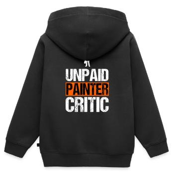 Unbezahlter Maler, Kritiker, lustiger Handwerker, Dekorateur - Kinder Premium Organic Zip Hoodie - Schwarz - Hinten - AI Model Kid Male (0cm)