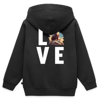 Seelöwen Seelöwe - Kinder Premium Organic Zip Hoodie - Schwarz - Hinten - AI Model Kid Male (0cm)