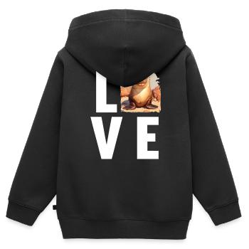 Seelöwen Seelöwe - Kinder Premium Organic Zip Hoodie - Schwarz - Hinten - AI Model Kid Male (0cm)
