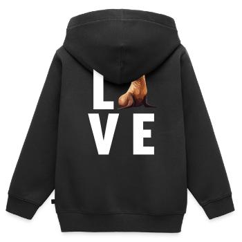 Seelöwen Seelöwe - Kinder Premium Organic Zip Hoodie - Schwarz - Hinten - AI Model Kid Male (0cm)