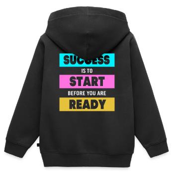 Unternehmer Workaholic - Kinder Premium Organic Zip Hoodie - Schwarz - Hinten - AI Model Kid Male (0cm)