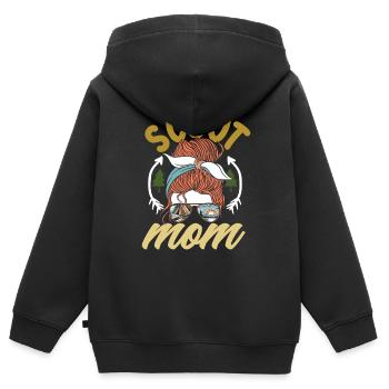 Unordentliches Zopf Pfadfinderin Mutter - Kinder Premium Organic Zip Hoodie - Schwarz - Hinten - AI Model Kid Male (0cm)