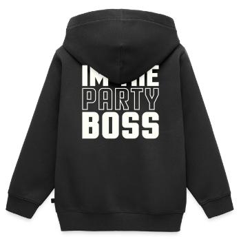 Ich bin der Party Chef - Kinder Premium Organic Zip Hoodie - Schwarz - Hinten - AI Model Kid Male (0cm)
