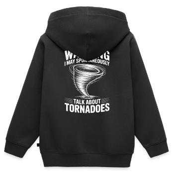 Dictons sur les tornades Tornades Drôle de cadeau de tornade - Sweat Premium à capuche zippé enfant bio - noir - Dos - AI Model Kid Male (0cm)
