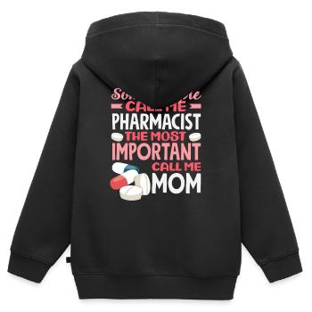 Apothekerin Mama Pharmazietechnikerin Mutter - Kinder Premium Organic Zip Hoodie - Schwarz - Hinten - AI Model Kid Male (0cm)