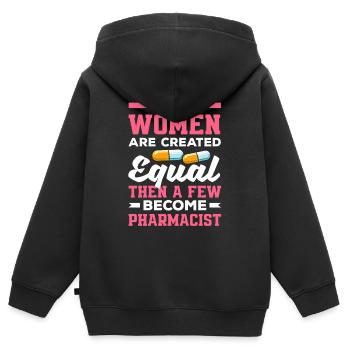 Alle Frauen Gleichberechtigte Apothekerin - Kinder Premium Organic Zip Hoodie - Schwarz - Hinten - AI Model Kid Male (0cm)