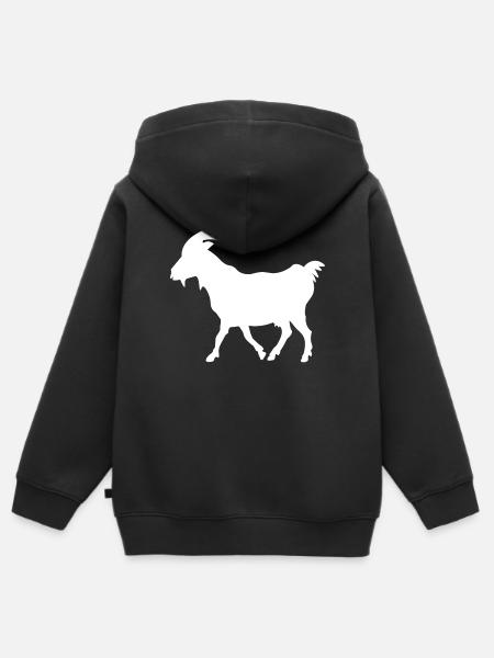 Ziege weiß - Kinder Premium Organic Zip Hoodie - Schwarz