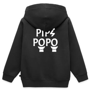 POPO ! - Sweat Premium à capuche zippé enfant bio - noir - Dos - AI Model Kid Male (0cm)