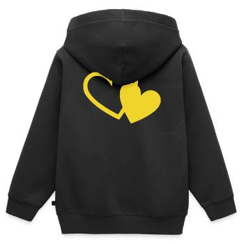 gelbes Herz gelb Geschenk Valentinstag - Kinder Premium Organic Zip Hoodie - Schwarz - Hinten - AI Model Kid Male (0cm)