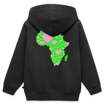 Afrika Herzmuster  - Kinder Premium Organic Zip Hoodie - Schwarz - Hinten - AI Model Kid Male (0cm)