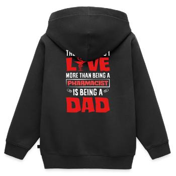 Liebe Apotheker Pharmazietechniker Vater Vater - Kinder Premium Organic Zip Hoodie - Schwarz - Hinten - AI Model Kid Male (0cm)