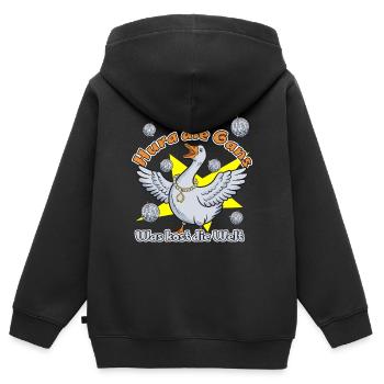 Hura die Gans was kost die Welt - Kinder Premium Organic Zip Hoodie - Schwarz - Hinten - AI Model Kid Male (0cm)