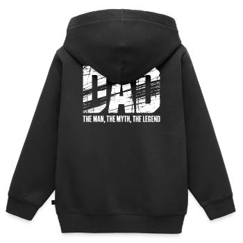 Dad The Man The Myth Legend - Kinder Premium Organic Zip Hoodie - Schwarz - Hinten - AI Model Kid Male (0cm)