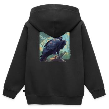 Vulture - Kids Premium Organic Zip-up Hoodie - black - Back - AI Model Kid Male (0cm)