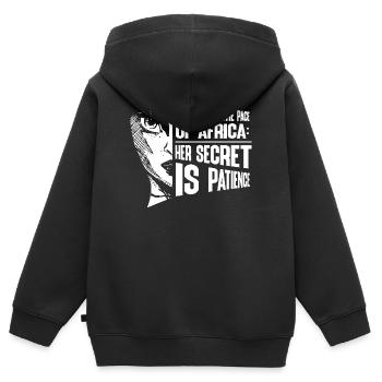 Safari Afrika serengeti wildlife savanne spruch - Kinder Premium Organic Zip Hoodie - Schwarz - Hinten - AI Model Kid Male (0cm)